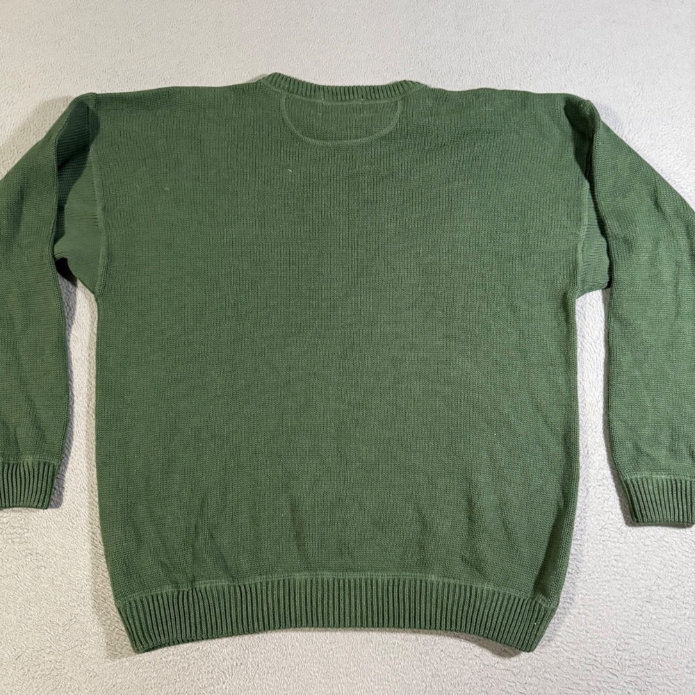 Eddie Bauer Mens‎ Large Crew Neck Long Sleeve Cotton Knit Sweater Green Casual - Picture 4 of 7